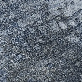 3' X 5' Blue And Ivory Abstract Washable Area Rug With UV Protection