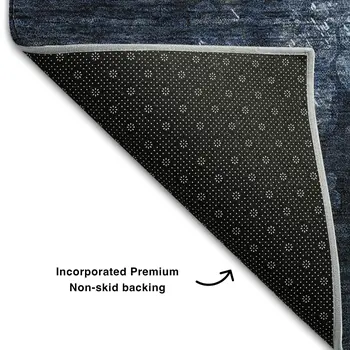 5' X 8' Blue And Ivory Abstract Washable Area Rug With UV Protection