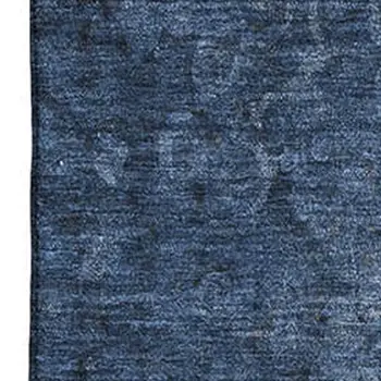 9' X 12' Blue And Ivory Abstract Washable Area Rug With UV Protection