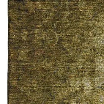 3' X 5' Brown And Ivory Abstract Washable Area Rug With UV Protection