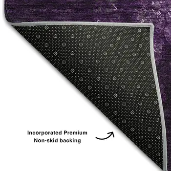 8' X 10' Purple And Ivory Abstract Washable Area Rug With UV Protection