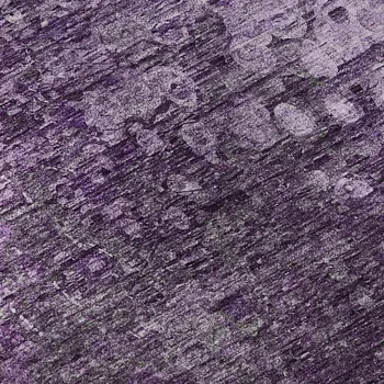 8' X 10' Purple And Ivory Abstract Washable Area Rug With UV Protection