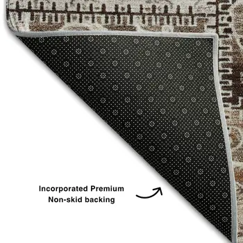 10' X 14' Beige And Ivory Patchwork Washable Area Rug With UV Protection