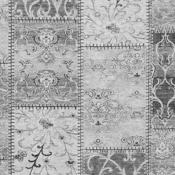 9' X 12' Gray And Ivory Patchwork Washable Area Rug With UV Protection