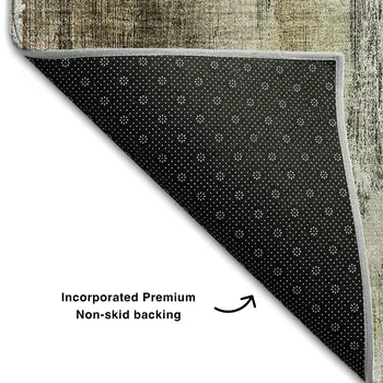3' X 5' Chocolate Gray And Ivory Abstract Washable Area Rug With UV Protection