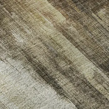 3' X 5' Chocolate Gray And Ivory Abstract Washable Area Rug With UV Protection