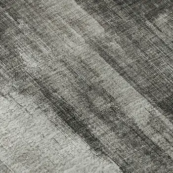 3' X 5' Gray And Ivory Abstract Washable Area Rug With UV Protection