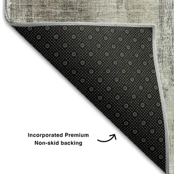 10' X 14' Taupe And Ivory Abstract Washable Area Rug With UV Protection