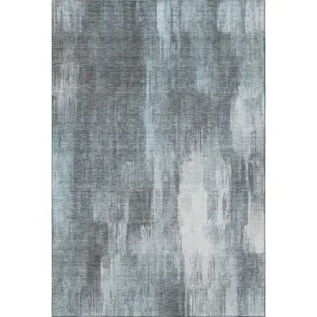 8' X 10' Teal And Ivory Abstract Washable Area Rug With UV Protection
