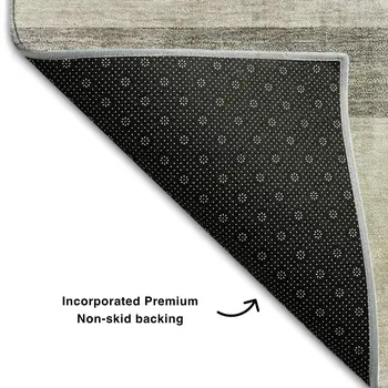 8' X 10' Brown And Ivory Abstract Washable Area Rug With UV Protection