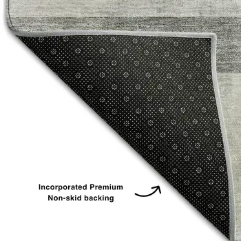 3' X 5' Gray And Ivory Abstract Washable Area Rug With UV Protection
