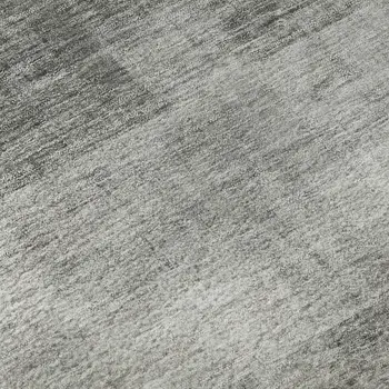 3' X 5' Gray And Ivory Abstract Washable Area Rug With UV Protection