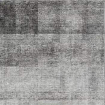 10' X 14' Gray And Ivory Abstract Washable Area Rug With UV Protection