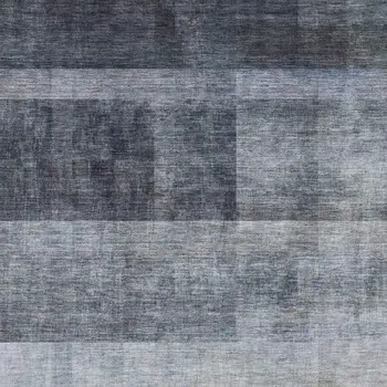 3' X 5' Navy Blue And Ivory Abstract Washable Area Rug With UV Protection
