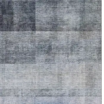 8' X 10' Navy Blue And Ivory Abstract Washable Area Rug With UV Protection