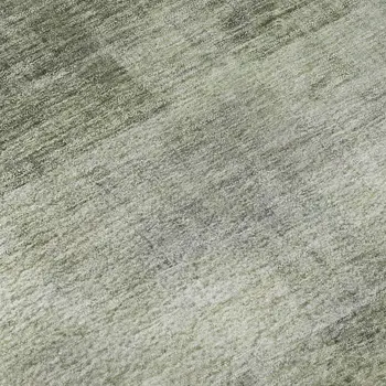 5' X 8' Olive Green And Ivory Abstract Washable Area Rug With UV Protection