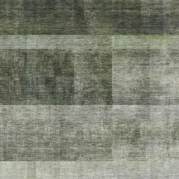 9' X 12' Olive Green And Ivory Abstract Washable Area Rug With UV Protection