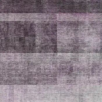 5' X 8' Purple And Ivory Abstract Washable Area Rug With UV Protection