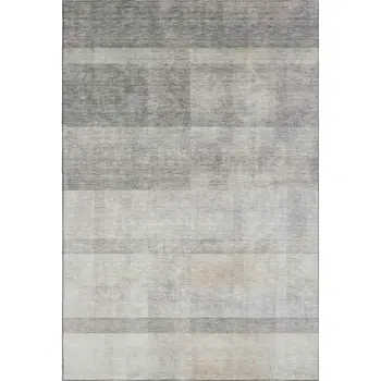 9' X 12' Taupe And Ivory Abstract Washable Area Rug With UV Protection