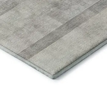 9' X 12' Taupe And Ivory Abstract Washable Area Rug With UV Protection