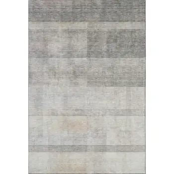 9' X 12' Taupe And Ivory Abstract Washable Area Rug With UV Protection