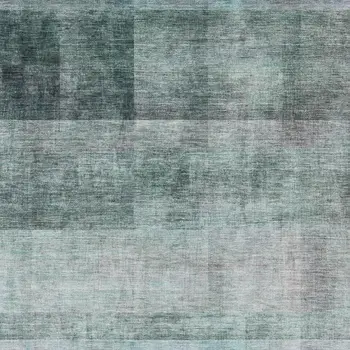 3' X 5' Teal And Ivory Abstract Washable Area Rug With UV Protection