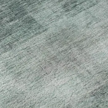 5' X 8' Teal And Ivory Abstract Washable Area Rug With UV Protection