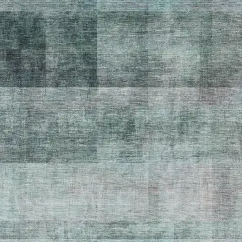 8' X 10' Teal And Ivory Abstract Washable Area Rug With UV Protection