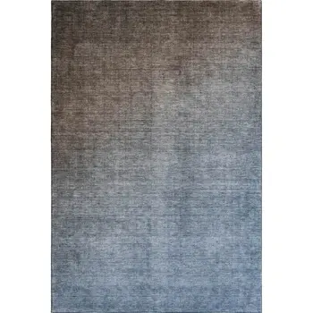 8' X 10' Chocolate And Blue Ombre Washable Area Rug With UV Protection