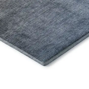 8' X 10' Chocolate And Blue Ombre Washable Area Rug With UV Protection
