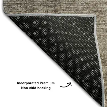 8' Gray And Brown Ombre Washable Round Rug With UV Protection