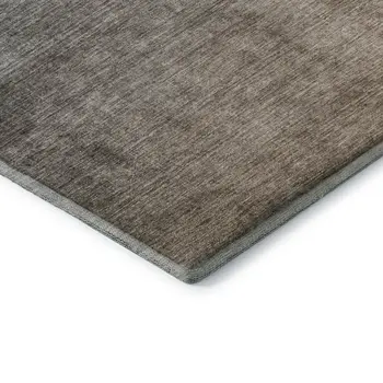 8' Gray And Brown Ombre Washable Round Rug With UV Protection