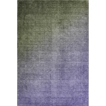 5' X 8' Olive Green And Purple Ombre Washable Area Rug With UV Protection