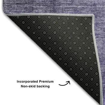 5' X 8' Olive Green And Purple Ombre Washable Area Rug With UV Protection