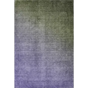 5' X 8' Olive Green And Purple Ombre Washable Area Rug With UV Protection
