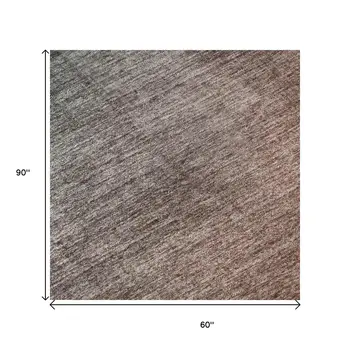 5' X 8' Teal And Rust Ombre Washable Area Rug With UV Protection