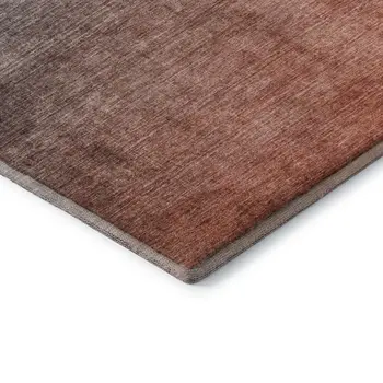 10' X 14' Teal And Rust Ombre Washable Area Rug With UV Protection