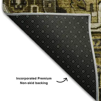 8' X 10' Brown Gray And Ivory Oriental Washable Area Rug With UV Protection