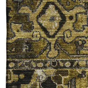10' X 14' Brown Gray And Ivory Oriental Washable Area Rug With UV Protection
