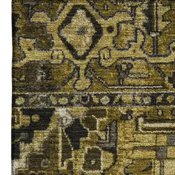 10' X 14' Brown Gray And Ivory Oriental Washable Area Rug With UV Protection