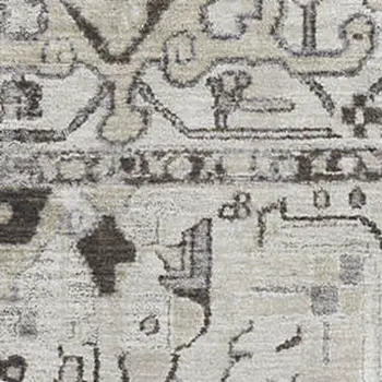 10' X 14' Ivory And Gray Oriental Washable Area Rug With UV Protection