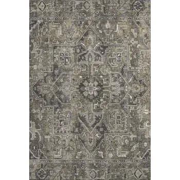 10' X 14' Taupe Ivory And Gray Oriental Washable Area Rug With UV Protection