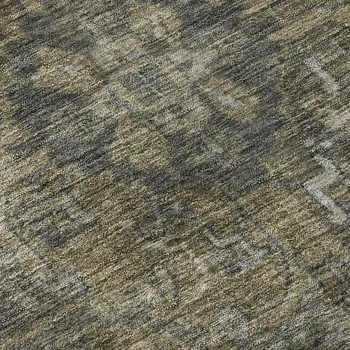 3' X 5' Chocolate And Gray Oriental Washable Area Rug With UV Protection