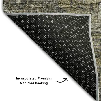 5' X 8' Chocolate And Gray Oriental Washable Area Rug With UV Protection