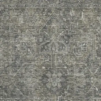 3' X 5' Coffee And Gray Oriental Washable Area Rug With UV Protection
