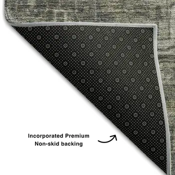 9' X 12' Coffee And Gray Oriental Washable Area Rug With UV Protection