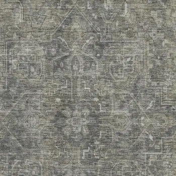 10' X 14' Coffee And Gray Oriental Washable Area Rug With UV Protection