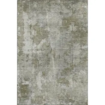 3' X 5' Beige And Ivory Abstract Washable Area Rug With UV Protection
