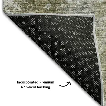 10' X 14' Beige And Ivory Abstract Washable Area Rug With UV Protection