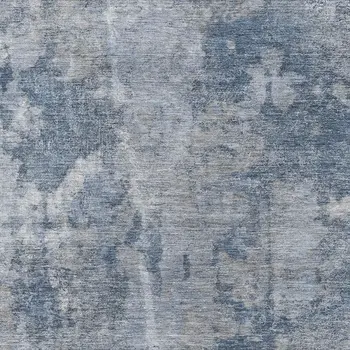 10' X 14' Blue And Ivory Abstract Washable Area Rug With UV Protection